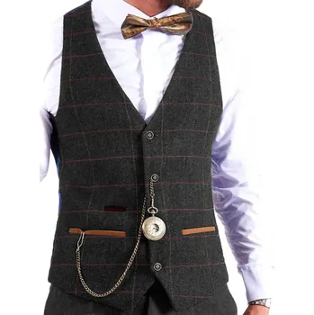 Pánská vesta Vlněná pánská vesta s proužky Barva: Černá, Velikost: L