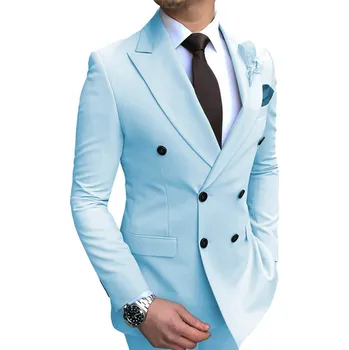 Pánské svatební sako groom Barva: Nebeská, Velikost: XL