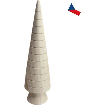 Vánoční dekorace JH WoodArt Dřevěný stromeček se spirálovými jemnými drážkami 1 ks (Skvěle ladí s dalšími přírodními dekoracemi)