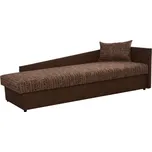 Válenda s úložným prostorem, pravé provedení, ekokůže hnědá + látka vzor, JUDIT