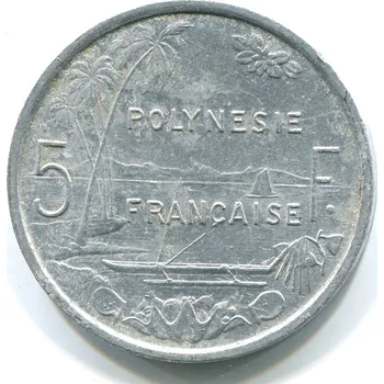 FRANCOUZSKÁ POLYNÉSIE. 5 francs 1965.