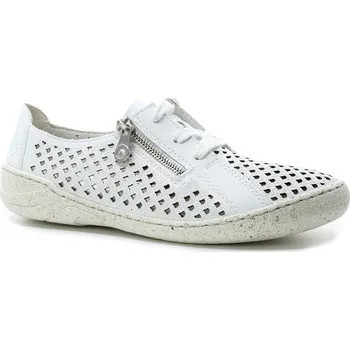 Dámské polobotky RIEKER 54516-80 white, dámské letní polobotky vel.38