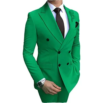 Dvoudílný pánský oblek na svatbu Barva: Zelená, Velikost: S