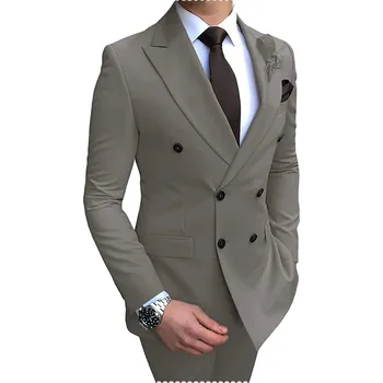 Dvoudílný pánský oblek na svatbu Barva: Šedá, Velikost: 4XL