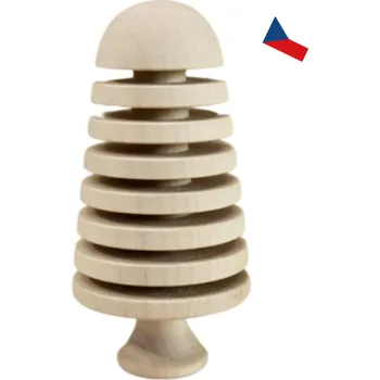 Vánoční dekorace JH WoodArt Dřevěný kulatý stromeček s hlubokými drážkami 1 ks (Stylová a moderní dekorace)