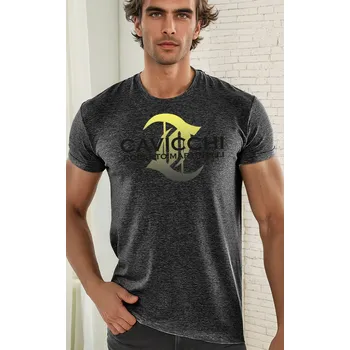 Pánské tričko Pánské triko CAVICCHI CC219 00220 značkové černé pánské triko Roberto Martinelli Velikost: S