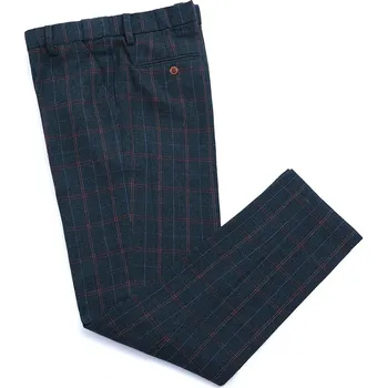 Pánské kalhoty Vlněné pánské kalhoty vzorované Barva: Tmavě Modrá, Velikost: 3XL