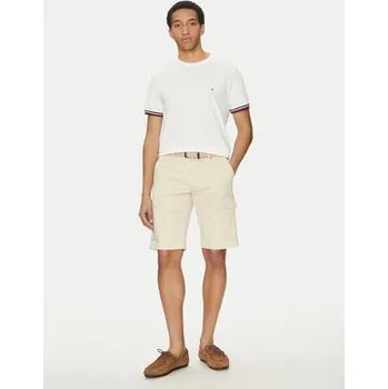 Pánské tričko Tommy Hilfiger T-Shirt Global Stripe MW0MW38630 Bílá Regular Fit XL