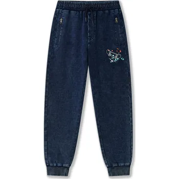 Chlapecké džíny Chlapecké riflové kalhoty, tepláky - Wolf T2562B, tmavší modrá Barva: Modrá tmavě, Velikost: 158