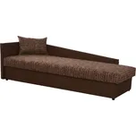 Válenda s úložným prostorem, levé provedení, ekokůže hnědá + látka vzor, JUDIT