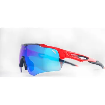 Sluneční brýle be-AM SPORT - 171/RMOD Sportovní cyklistické sluneční brýle červený rámeček/modré sklo