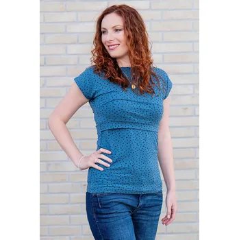 Krásná mamka Kojicí tričko RAINDROPS BLUE Velikost: XL