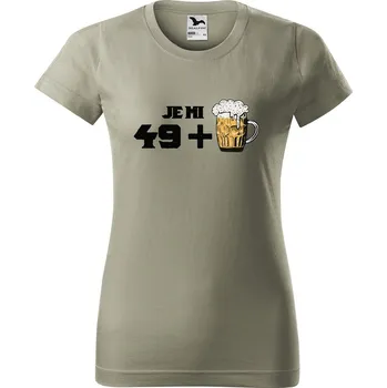Dámské tričko Dámské tričko s potiskem 49 + pivo Barva trička: Světlá khaki - 28, Velikost: L