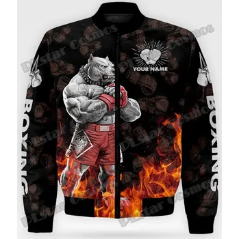 Pánská softshellová bunda Bomber bunda s 3D potiskem psy boxer Velikost: 4XL, Barva (Varianta): barva 1