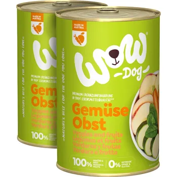 Krmivo pro psa WOW Dog konzerva PUR Zelenina a ovoce 2x 400g