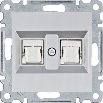 Elektrická zásuvka Internetová zásuvka nástěnná Hager stříbrná