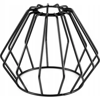 Obraz KOVOVÉ STÍNIDLO LOFT S DRÁTEM E27 BÍLÉ ČERNÉ LAMPY