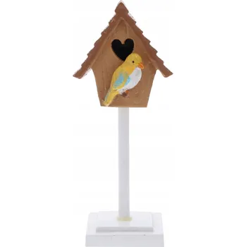 Figurka Figurka ptačí budky na nožce, domeček, jarní dekorace les ve sklenici