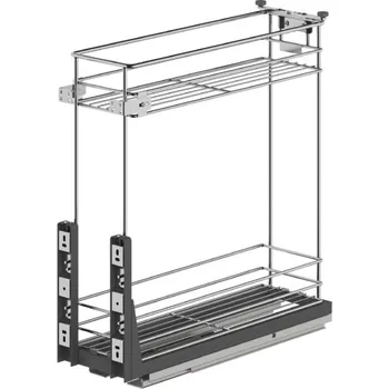 Nábytkové kování Plnovýsuvný dvojkoš Komfort spodní s tlumeným dovřením, 155x517x505 mm, chrom