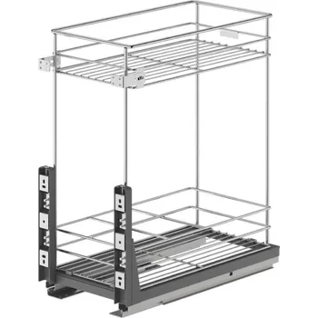 Nábytkové kování Plnovýsuvný dvojkoš Komfort spodní s tlumeným dovřením, 239x517x505 mm, chrom