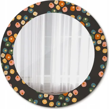 Zrcadlo Krásné Zrcadlo Nástěnné kulaté Puntíky květin 60 cm