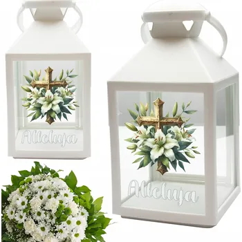 Svíčka BÍLÁ LUCERNA HŘBITOVNÍ SVÍČKA NA Velikonoce VELIKONOČNÍ NA HROB HŘBITOV