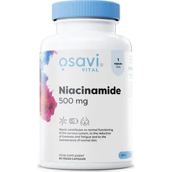 Osavi Niacinamide (Vitamín B3), 500 mg, 60 veganských kapslí