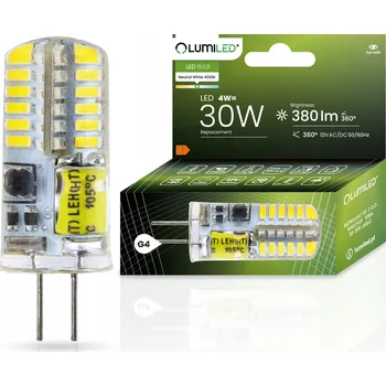 Žárovka LED žárovka G4 kapsle 4W = 30W 380lm 4000K neutrální bílá 360° 12V LUMILED