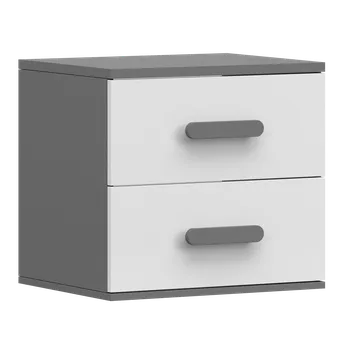 Noční stolek Nábytek PEGAS s.r.o. Noční stolek SMYK II - 22, Šedá/Bílá/Šedá