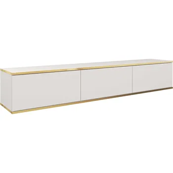Televizní stolek TV stolek Mucalma 175 cm bílý se zlatými prvky