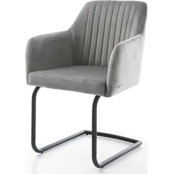 Jídelní židle Jídelní židle Greg-Flex šedá samet konzolová podnož kulatá