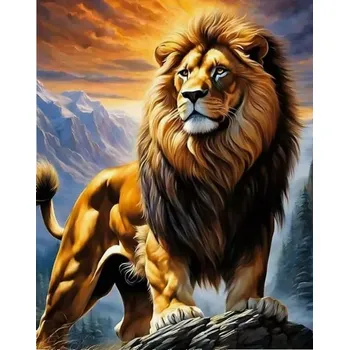 Diamantové malování Diamantové malování - Lev (50x70)
