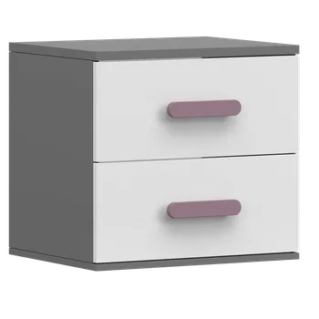 Noční stolek Nábytek PEGAS s.r.o. Noční stolek SMYK II - 22, Šedá/Bílá/Vřes