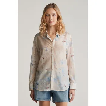Dámská košile KOŠILE GANT REL FLORAL PRINT COT SILK SHIRT PUTTY