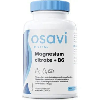 Osavi Magnesium Citrate + B6, 375 mg + 4,2 mg, 180 veganských kapslí