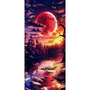 Diamantové malování Diamantové malování - Západ slunce nad řekou (100x50)