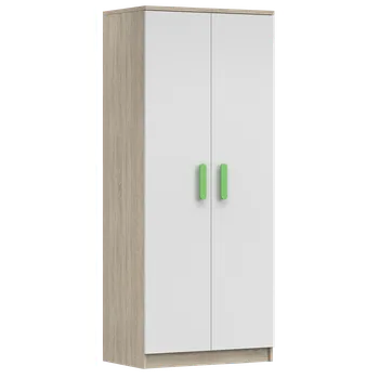 Dětská skříň Nábytek PEGAS s.r.o. Šatní skříň 2D SMYK III - 06, Dub Sonoma/Bílá/Zelená