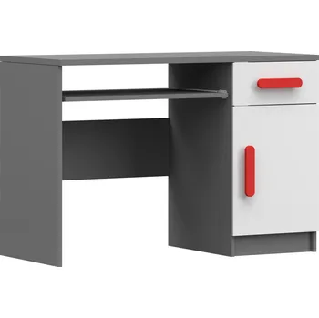 Psací stůl Psací stůl SMYK II - 08, Šedá/Bílá/Červená