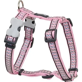 Postroj pro psa Red Dingo Postroj RD 25 mm x 53-87 cm - Bones Rfx- Sv.Růžová