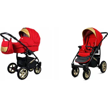 Kočárek Dětský kočárek 2v1 s korbou a sportovní sedačkou BabyLux GoldLux ALU