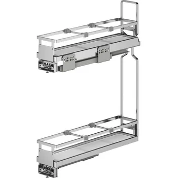 Nábytkové kování Plnovýsuvný dvojkoš boční WIRELI Elegance s tl. dov., 114x480x580mm, bílá, chrom