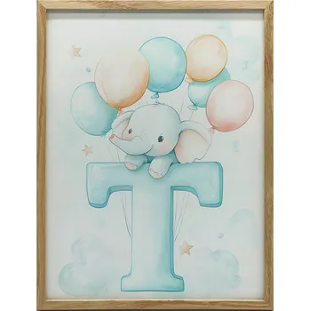 Obraz Plakát Slon na písmene T PLAKÁT NA STĚNU V RÁMU SLON NA PÍSMENKU T 30X