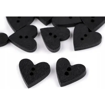 Obraz Dřevěný dekorativní knoflík srdce 10 Ks