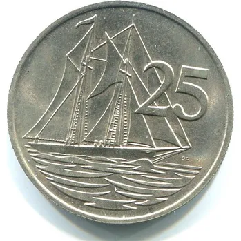 Sběratelství KAJMANSKÉ OSTROVY. 25 cents 1972.