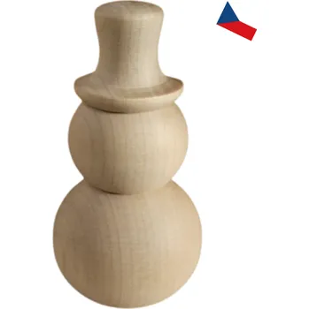 Vánoční dekorace JH WoodArt Dřevěný dekorativní sněhulák menší 1 ks (Originální a ručně vyrobený dárek)
