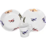 Český porcelán Dětská jídelní souprava LETADLA, 3dílná