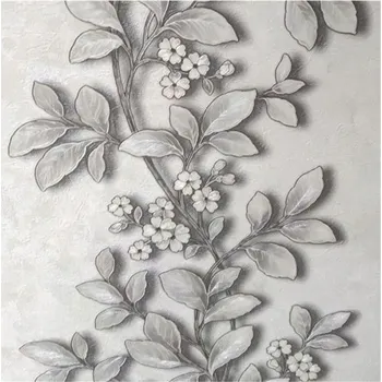 Tapeta Vliesové tapety pnoucí větvičky s květy šedo-černé