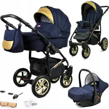 Kočárek Kočárek 3v1 BabyLux Gold Lux Schell