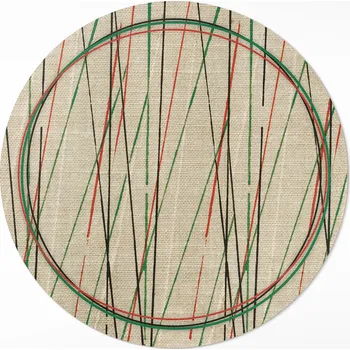 Obraz Kulatý Koberec Vinyl do bytu Rozměr ⌀ 50 cm Barevné linie na látce