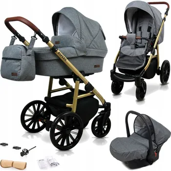 Kočárek Dětský kočárek 3v1 BabyLux Aspero: sporťák, hluboká korba a autosedačka